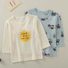 Ropa de Verano 2023 Camiseta de Manga Larga para Bebé Top Básico para Niño Algodón No Fluorescente Delgada Ropa de Casa para Niños Pijama