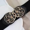 Cinto elástico com fivela em forma de flor vestido decorativo feminino temperamento estilo coreano Joker cintura elástica 4cm três tamanhos