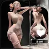Ouvindo Bêbado Charme do Vento Lingerie Botão de Sapo Franja Decorada Renda Cruzeta Aberta Conjunto Sexy Uniforme Sem Precisar Tirar Paixão Desejo Puro qqny