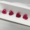 Rubí Rojo Sangre Cultivado Aocai Baoshi Tila Fa, Cortado Finamente en Forma de Corazón, 4-10 mm, Piedra Principal para Joyería