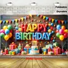 Telón de Fondo de Cumpleaños Nuevo Estilo Transfronterizo Poliéster Accesorios de Fiesta Decoración de Escena con Globos Banner de Cumpleaños Tapiz Colgante