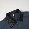 Jaqueta jeans boxy lavada com aspecto desgastado estilo rua retro americano Magic Bear com design desconstruído e gola esporte casaco workwear