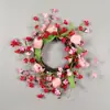 Guirlanda Decorativa em Forma de Coração com Tulipas para o Dia dos Namorados Transfronteiriça, Enfeite de Pendurar para Casa, Casamento, Parede Decorativa Rosa Brilhante