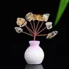 Árvore de Cristal Atacado Cristal Rosa Natural Citrino Cascalho Pequeno Vaso Árvore da Fortuna Decoração de Mesa para Casa Enfeites