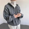 Outono e inverno engrossado preguiçoso casual malhas jaqueta masculina com capuz cardigan ins estilo coreano suéter solto da moda