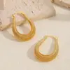 Moda Europea y Americana 2025 Estilo Caliente Estilo de Lujo Accesible Pendientes de Acero de Titanio para Mujer Primavera Pendientes de Acero Inoxidable en Forma de U Joyería al por Mayor