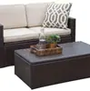Juego de Sofá de Ratán para Sala de Estar, Balcón de Apartamento Pequeño, Silla de Ratán de Ocio, Mesa de Café para Patio Exterior, Muebles Impermeables para Exteriores