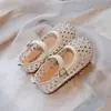 Sandalias de Verano para Niña Estilo Princesa Pedrería Trabajo Pesado Completamente Diamantadas Caladas Zapatos de Princesa Niños Medianos y Grandes Boca Baja Zapatos de Una Sola Tira Fuera