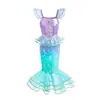 Comércio Exterior Transfronteiriço Moda Infantil Vestido Princesa Sem Mangas Moderno Cauda de Peixe Saia Longa Meninas Sereia Pequenas Mangas Voadoras Vestido de Lantejoulas