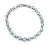 Pulsera de cierre redondo de circonita súper brillante estilo europeo y americano, diseño único, moderna y versátil para uso diario, accesorio para mujer