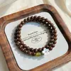 Pulseira de Sândalo Verde de Madeira para Mulheres, Sândalo Natural, Novo Estilo Chinês, Fresca e Elegante, Pulseira de Contas de Oração Budista