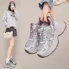 Zapatos Transpirables Estilo Papá para Mujer que Aumentan la Altura, Suela Gruesa, Nuevas Zapatillas Versátiles de Verano, Zapatos Casuales Ligeros de Malla