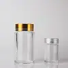 Botella de cápsulas blandas de aceite de pescado de 60 g, PS transparente, botella interior dorada, polvo de Dendrobium officinale, botella acrílica para el cuidado de la salud