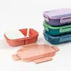 Juego de lonchera de gran capacidad y vaso de agua de grado alimenticio para uso transfronterizo, lonchera compartimentada sellable para microondas y taza de café portátil