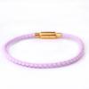 Pulseira de Cordão de Couro de Aço Inoxidável 3,0mm Fivela Resistente ao Desgaste Cordão de Couro Pendurado Fecho de Pressão Usável Ouro Duro Miçangas Cordão de Mão