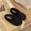 Meias Pantufa Peludas Estilo Coreano Preguiçosas Femininas 2026 Outono/Inverno Novo Estilo Para Usar Fora Versátil Fashionáveis Slip-on Pantufas de Algodão