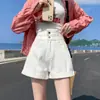 Shorts de mezclilla para mujer ropa de verano 2024 Nuevos sueltos línea A adelgazantes moda con doblez cintura alta prenda exterior shorts ajustados moda ins