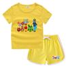 Conjunto de Camiseta de Manga Corta Redonda y Shorts de Verano para Niños 2026 Estilo Coreano Casual Absorbente de Sudor Color Caramelo Sudadera para Bebé