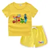 Conjunto de Camiseta de Manga Corta Redonda y Shorts de Verano para Niños 2026 Estilo Coreano Casual Absorbente de Sudor Color Caramelo Sudadera para Bebé