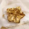 Pulsera y Anillo de Flor Metálica Plegada de Doble Capa Transfronterizos Europeos y Americanos Nicho de Alta Gama Lujo Ligero Conjunto de Joyería Versátil para Mujeres