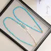 Collar de Perlas de Agua Dulce Natural Turquesa con Cuentas Accesorios Cadena para Clavícula de Mujer Cadena de Collar de Nicho de Lujo Ligero Joyería