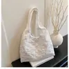 Bolsa de Lona, Bolso Nuevo Estilo Verano, Bolso Sencillo de Lona, Bolso de Hombro con Encaje Floral, Bolso de Mano, Bolso de Mano Artístico