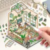Floristería de Postes de Primavera Pegatinas de Paisajismo Escena de Floristería en Miniatura Rompecabezas Creativo Superpuesto Pegatinas de Niña Fantasía Venta al por Mayor