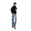 Calça Jeans Masculina Azul Lavado com Rachaduras Lightning, Corte Cleanfit Reta com Leve Flare, Nova Moda Masculina de Primavera