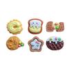 Mini tamaño pequeño Galleta Comida Juego Resina Accesorios Gato Estrella Galleta Funda para Teléfono Pasador Pegamento de Crema Accesorios Material