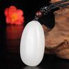 Afeganistão jade branco pingente ICE pedra bruta gota de água pingente de gordura de ovelha cinto branco de couro correspondência de cor camisola cadeia