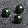Contas de pedra de areia verde DIY acessórios de joias contas de pedra estrelada semiacabadas de cristal 6~12mm contas simples