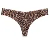 Tanga sem costura estampa de leopardo estilo europeu para mulheres cintura baixa respirável estampa animal hot girl sexy lingerie verão atacado 1035