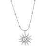 Collar con colgante de sol en espiral Amazon transfronterizo europeo y americano, un collar con colgante hueco de color dorado elegante y minimalista para mujer