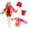Ropa de Moda y Faldas para Muñeca Barbie de 30cm 11 pulgadas Set de Ropa de Abrigo de Felpa de Lana de 3 Piezas
