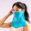 Máscara de proteção solar de seda para rosto inteiro, proteção para pescoço, lenço fino respirável e protetor, máscara de pescoço de seda de amoreira para mulheres