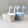 Cubo de Hierro Ovalado Vintage Desgastado de Alta Venta Transfronterizo con Asa Desmontable para Colgar en Valla, Jardín, Balcón Maceta Colgante