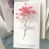 Cartão de felicitações com flor seca pequeno, fresco e criativo, cartão de felicitações de inauguração, cartão de felicitações de agradecimento DIY feito à mão para o dia do professor