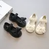 Zapatos Mary Jane de Suela Gruesa para Niñas 2026 Primavera y Otoño Nuevos Estilo JK Francés Tacón Grueso Moño Zapatos de una Sola Hebilla para Niños Mayores