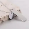 Europa e Estados Unidos novo amor transfronteiriço 12MM de comprimento 10MM gravação a laser colar simples redondo de aço inoxidável feminino