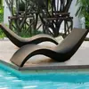 Cama de Exterior Jardín Balcón Silla Sofá de Ratán Silla Mecedora Abierta con Forma de S para Exteriores Patio Piscina Cama de Playa