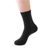Calcetines largos gruesos negros para hombre, de cintura alta, para primavera y verano, de color liso, de longitud media