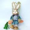 En Stock Tejido de Paja Hecho a Mano Conejo Adorno Creativo Lindo Regalo Decoración Estilo Bosque Navidad Pascua Patente