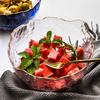 Tazón de Vidrio Martillado con Borde Dorado Japonés Tazón para Ensalada de Frutas Vajilla Tazón Transparente para Postre Tazón para Desayuno en Casa Estilo de Lujo Accesible
