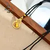 Tienda de Oro Mismo Estilo Dorado Antiguo Cepillado con Tachuelas de Diamante Colgante de Calabaza Giratoria Versátil Cadena para Suéter Collar de Calabaza de la Fortuna
