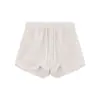 Calças Casuais com Cintura Elástica para Mulheres, Outono e Inverno, Tamanho Petite, Shorts de Pelúcia Grossa de Pernas Largas, Hot Pants Pretos
