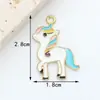 Accesorios DIY Serie de Dibujos Animados de Ponis Lindos Unicornios Pulsera Colgante Llavero de Aleación con Goteo de Aceite