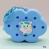 Bolsa de Silicone com Furo Estilo Desenho Animado Mini Carteira de Moedas Bolsa de Cosméticos DIY Bolsa para Fones de Ouvido Pingente de Chaveiro Presente
