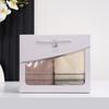 Fábrica por atacado algodão toalha caixa de presente casa soft wipe face toalha liso cetim caixa de presente toalha imprimível LOGO