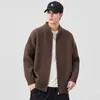 Tricô Malha Masculino 2025 Outono e Inverno Novo Jaqueta Cardigan Estilo Americano Tamanho Grande Solta Manga Longa Jaqueta Versátil