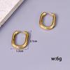 E160 Venta Directa de Fábrica en Stock Pendientes de Acero de Titanio en Forma de U Diseño de Lujo Accesible Pendientes de Oro de 18K